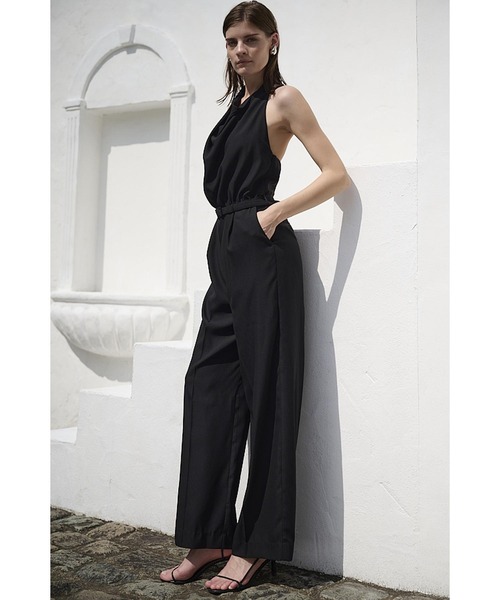 セール】Helena Belted Jumpsuit ホルタ―ドレープジャンプスーツ