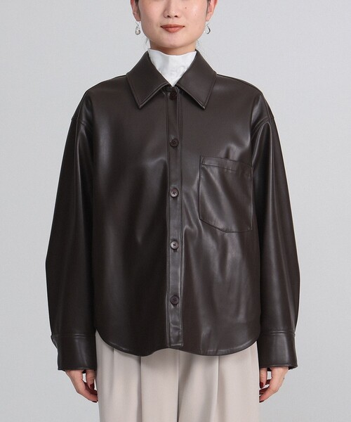 フェイクレザー シャツジャケット（ブルゾン）｜Demi-Luxe BEAMS