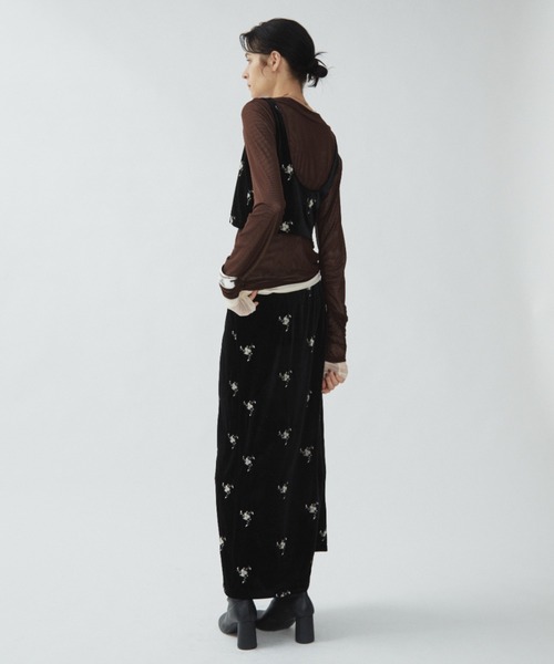 Aunt Marie's（アントマリーズ）の「フラワー刺繍ベロアナロースカート（スカート・レディース・チャコールグレー/ブラック・FREE/MT）」の22枚目の写真