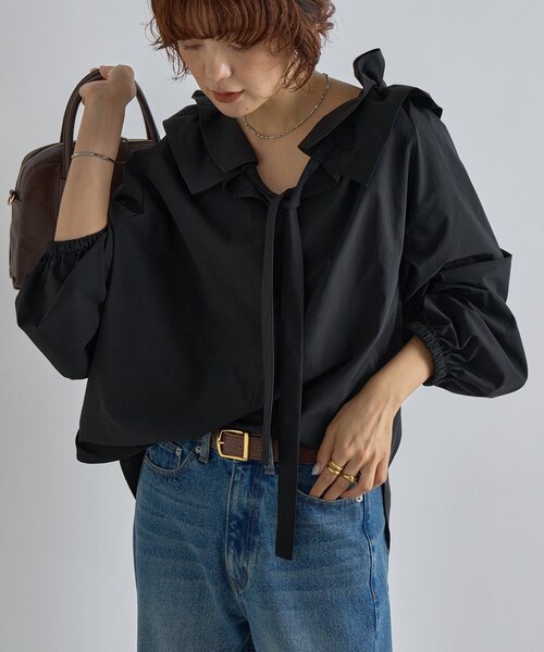 リバイバル】ドロストフリルカラーブラウス（シャツ/ブラウス）｜RIVE