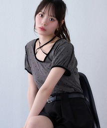 レディースのTシャツ/カットソー（ドット柄）ファッション通販