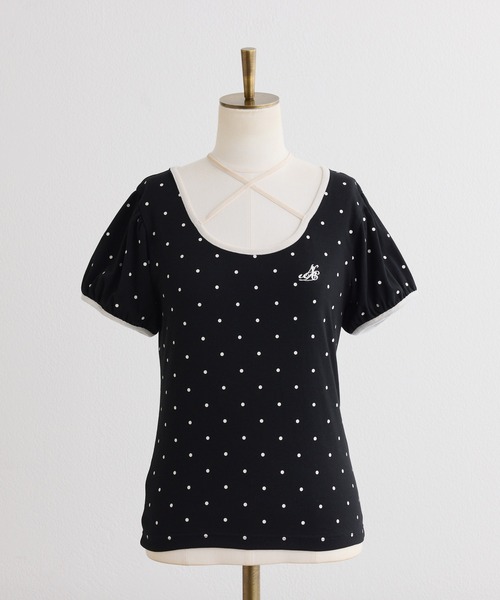 one after another NICE CLAUP(ワンアフターアナザーナイスクラップ)の「ホルターネックドットトップス(Tシャツ/カットソー・レディース・チャコールグレー/アイボリー/サックスブルー/ブラック・FREE)」の13枚目の写真