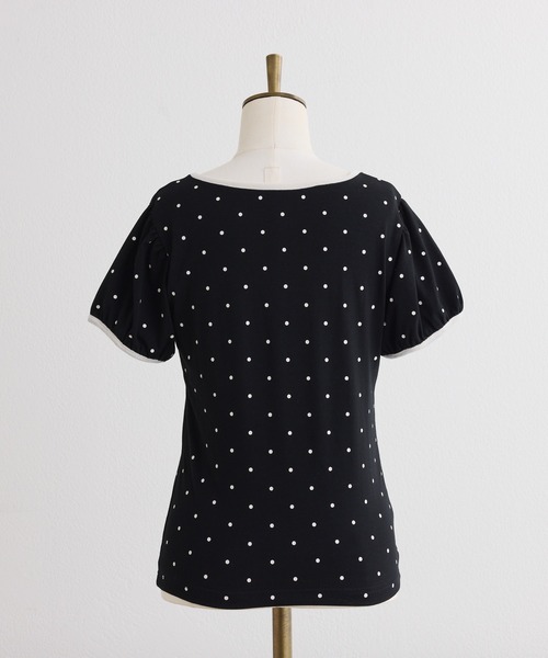 one after another NICE CLAUP(ワンアフターアナザーナイスクラップ)の「ホルターネックドットトップス(Tシャツ/カットソー・レディース・チャコールグレー/アイボリー/サックスブルー/ブラック・FREE)」の7枚目の写真