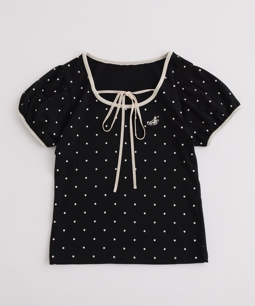 one after another NICE CLAUP(ワンアフターアナザーナイスクラップ)の「ホルターネックドットトップス(Tシャツ/カットソー・レディース・チャコールグレー/アイボリー/サックスブルー/ブラック・FREE)」の19枚目の写真