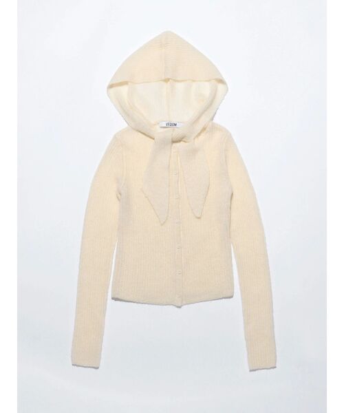 VEQUM(VEQUM)の「【VEQUM】FOODIE KNIT TOP(ニット/セーター・レディース・アイボリー/その他/ブラック・FREE)」の1枚目の写真
