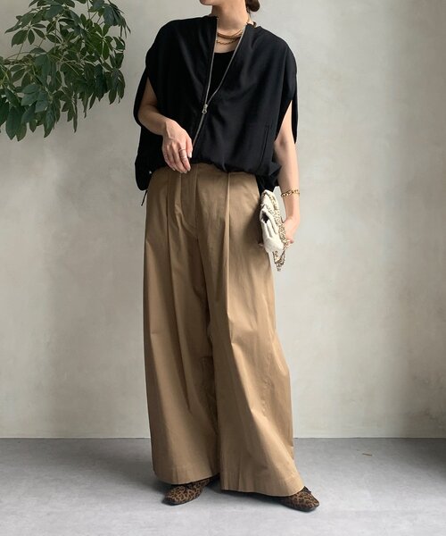 DouDou(ドゥドゥ)の「【WEB限定】サークルドレープベスト(ベスト・レディース・グレー/ブラック・FREE)」の4枚目の写真