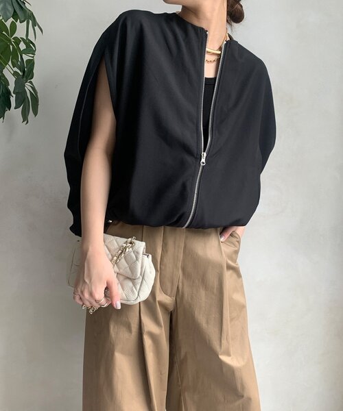 DouDou(ドゥドゥ)の「【WEB限定】サークルドレープベスト(ベスト・レディース・グレー/ブラック・FREE)」の9枚目の写真