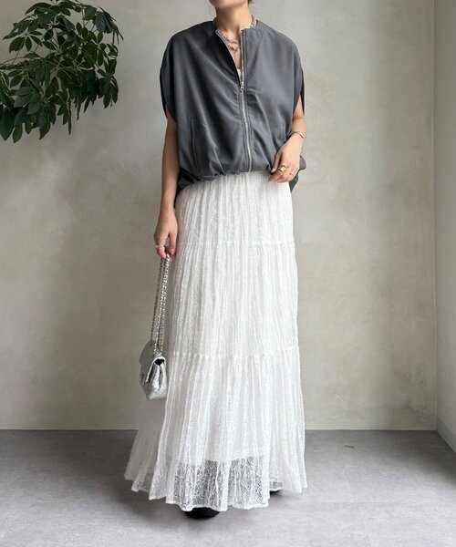 DouDou(ドゥドゥ)の「【WEB限定】サークルドレープベスト(ベスト・レディース・グレー/ブラック・FREE)」の13枚目の写真