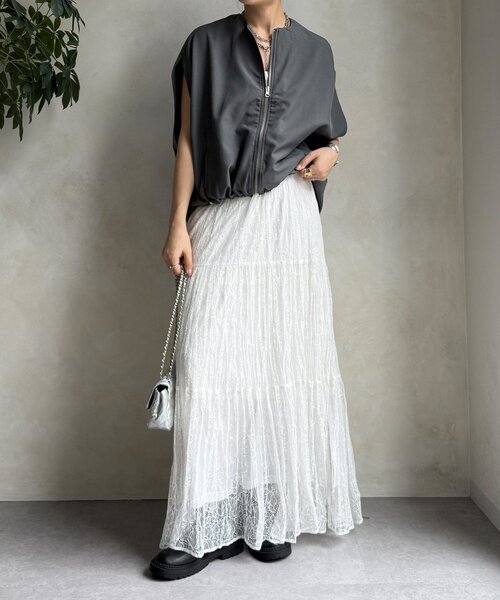 DouDou(ドゥドゥ)の「【WEB限定】サークルドレープベスト(ベスト・レディース・グレー/ブラック・FREE)」の14枚目の写真