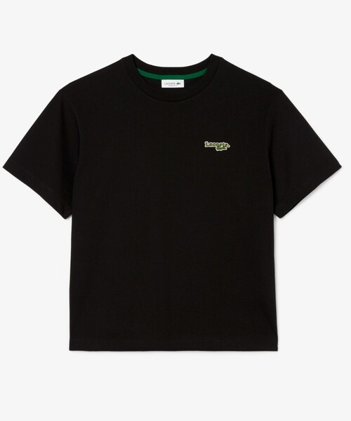 LACOSTE(ラコステ)の「ネーム&ワニロゴパッチオーバーサイズ半袖Tシャツ(Tシャツ/カットソー・レディース・イエロー/ブラック・38/40/34/36)」の11枚目の写真