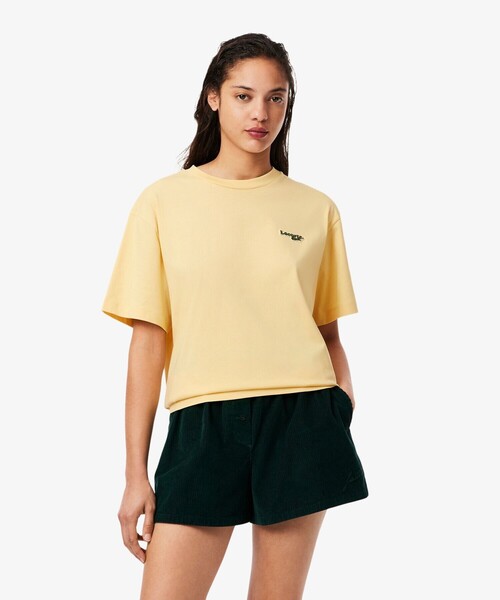 LACOSTE(ラコステ)の「ネーム&ワニロゴパッチオーバーサイズ半袖Tシャツ(Tシャツ/カットソー・レディース・イエロー/ブラック・38/40/34/36)」の17枚目の写真