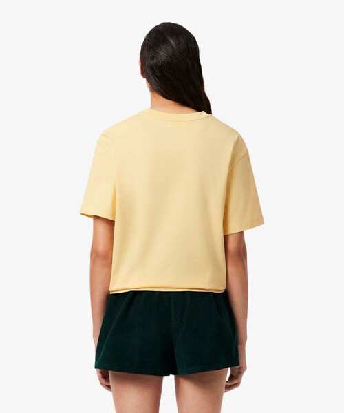 LACOSTE(ラコステ)の「ネーム&ワニロゴパッチオーバーサイズ半袖Tシャツ(Tシャツ/カットソー・レディース・イエロー/ブラック・38/40/34/36)」の19枚目の写真
