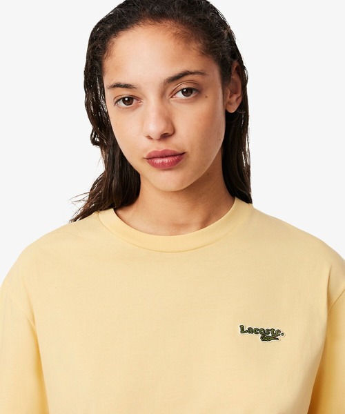 LACOSTE(ラコステ)の「ネーム&ワニロゴパッチオーバーサイズ半袖Tシャツ(Tシャツ/カットソー・レディース・イエロー/ブラック・38/40/34/36)」の8枚目の写真