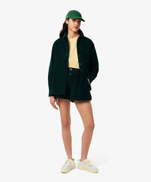 LACOSTE(ラコステ)の「ネーム&ワニロゴパッチオーバーサイズ半袖Tシャツ(Tシャツ/カットソー・レディース・イエロー/ブラック・38/40/34/36)」の10枚目の写真