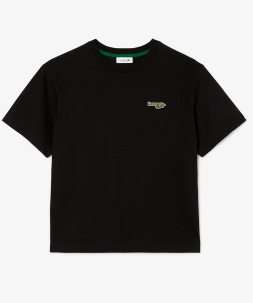 LACOSTE(ラコステ)の「ネーム&ワニロゴパッチオーバーサイズ半袖Tシャツ(Tシャツ/カットソー・レディース・イエロー/ブラック・38/40/34/36)」の3枚目の写真