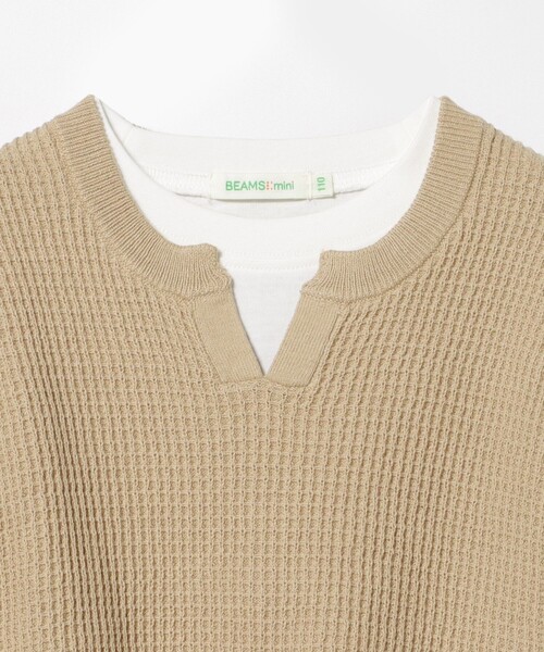 BEAMS mini(ビームスミニ)の「ニットベスト&ロングスリーブ Tシャツ セット 2025FW(90~150cm)(Tシャツ/カットソー・キッズ・グリーン系その他5/ベージュ・90/100/110/120/130/140/150)」の12枚目の写真