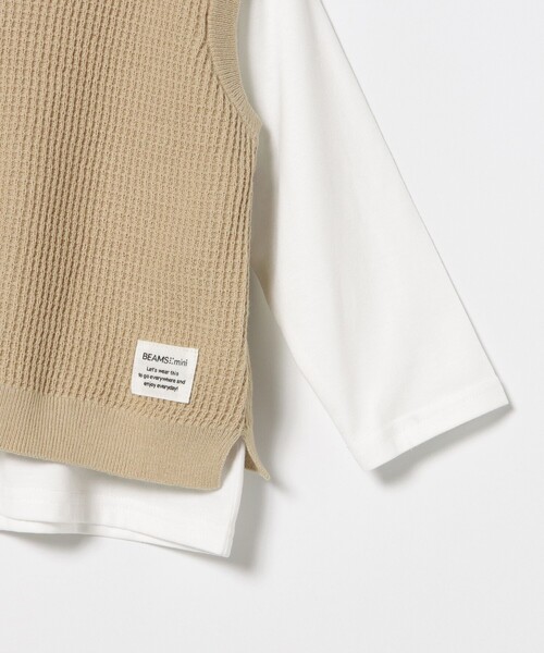 BEAMS mini(ビームスミニ)の「ニットベスト&ロングスリーブ Tシャツ セット 2025FW(90~150cm)(Tシャツ/カットソー・キッズ・グリーン系その他5/ベージュ・90/100/110/120/130/140/150)」の13枚目の写真