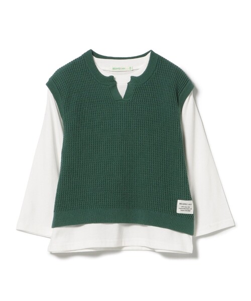 BEAMS mini(ビームスミニ)の「ニットベスト&ロングスリーブ Tシャツ セット 2025FW(90~150cm)(Tシャツ/カットソー・キッズ・グリーン系その他5/ベージュ・90/100/110/120/130/140/150)」の22枚目の写真