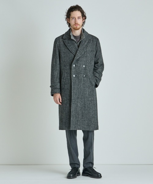 MEN'S BIGI（メンズビギ）の「ヴィンテージツイードダブルブレステッドコート（チェスターコート・メンズ・ブラウン/グレー・02/03）」の7枚目の写真