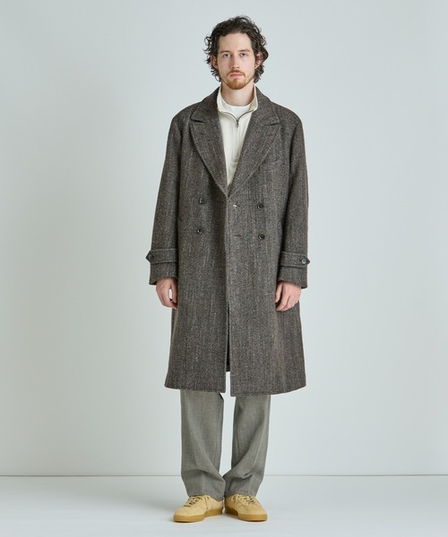 MEN'S BIGI（メンズビギ）の「ヴィンテージツイードダブルブレステッドコート（チェスターコート・メンズ・ブラウン/グレー・02/03）」の5枚目の写真