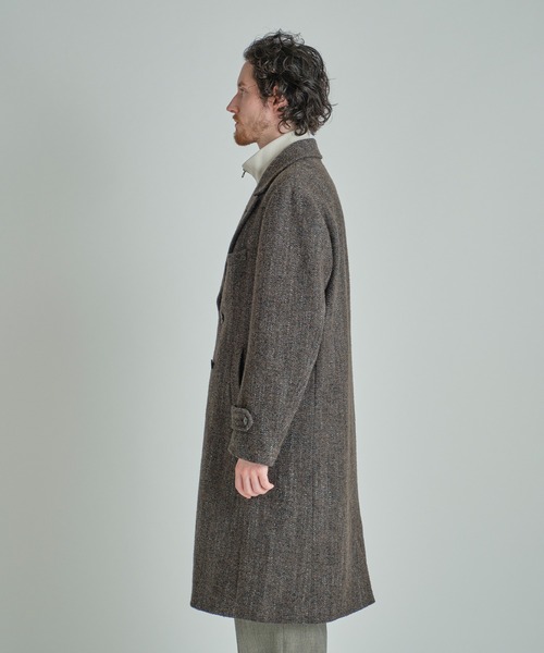 ヴィンテージツイードダブルブレステッドコート（チェスターコート