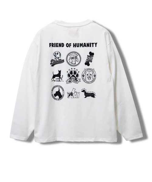 CORISCO（コリスコ）の「バックアニマル柄ロンTEE(M1)（Tシャツ/カットソー・メンズ・オートミール/キナリ/グレー系1/ブラック系1/ブラック系2/ホワイト系1/ホワイト系2/グレー系2・LARGE/X-LARGE/MEDIUM）」の3枚目の写真