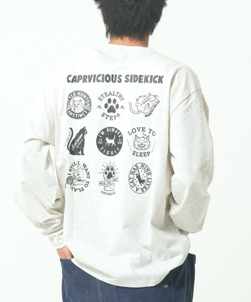 CORISCO（コリスコ）の「バックアニマル柄ロンTEE(M1)（Tシャツ/カットソー・メンズ・オートミール/キナリ/グレー系1/ブラック系1/ブラック系2/ホワイト系1/ホワイト系2/グレー系2・LARGE/X-LARGE/MEDIUM）」の8枚目の写真