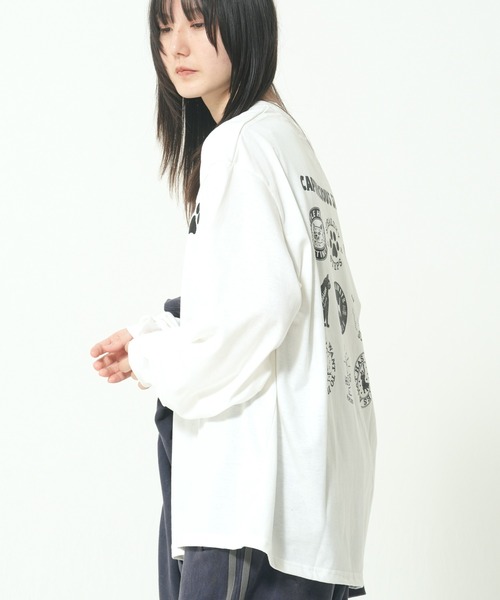 CORISCO（コリスコ）の「バックアニマル柄ロンTEE(M1)（Tシャツ/カットソー・メンズ・オートミール/キナリ/グレー系1/ブラック系1/ブラック系2/ホワイト系1/ホワイト系2/グレー系2・LARGE/X-LARGE/MEDIUM）」の16枚目の写真