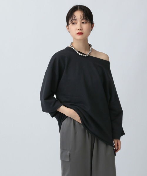 LEPSIM(レプシィム)の「オフショル6分袖スウェット 582462(スウェット・レディース・ブラック/オフホワイト/ライトグレー・FREE)」の3枚目の写真
