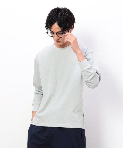 COMME CA ISM（コムサイズム）の「USAコットン 引き揃え天竺 長袖 Ｔシャツ（Tシャツ/カットソー・メンズ・ミント/ブラック/ダークブラウン/ホワイト・MEDIUM/LARGE/X-LARGE）」の4枚目の写真
