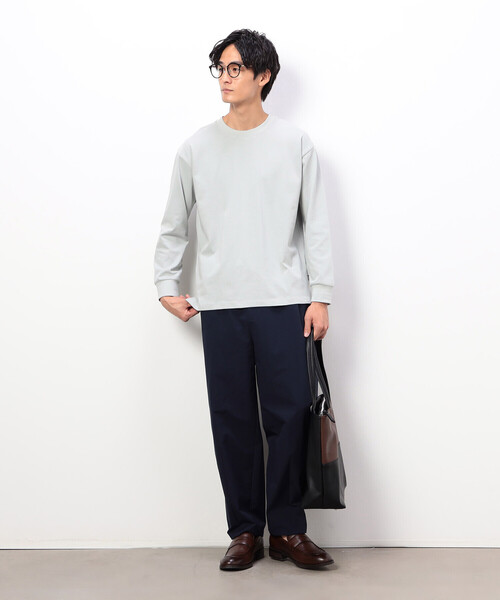COMME CA ISM（コムサイズム）の「USAコットン 引き揃え天竺 長袖 Ｔシャツ（Tシャツ/カットソー・メンズ・ミント/ブラック/ダークブラウン/ホワイト・MEDIUM/LARGE/X-LARGE）」の10枚目の写真