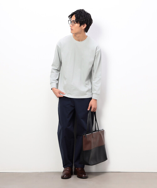 COMME CA ISM（コムサイズム）の「USAコットン 引き揃え天竺 長袖 Ｔシャツ（Tシャツ/カットソー・メンズ・ミント/ブラック/ダークブラウン/ホワイト・MEDIUM/LARGE/X-LARGE）」の12枚目の写真