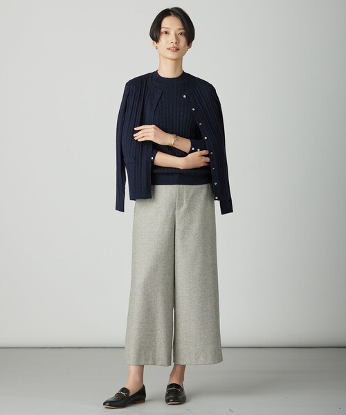 J.PRESS(ジェイプレス)の「KNIT BASIC クルーネック カーディガン(カーディガン/ボレロ・レディース・ネイビー系/パイングリーン系/ダークブラウン系/ベージュ系/オレンジ系・T15/T13)」の13枚目の写真