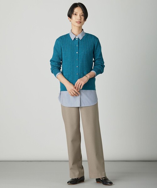 J.PRESS(ジェイプレス)の「KNIT BASIC クルーネック カーディガン(カーディガン/ボレロ・レディース・ネイビー系/パイングリーン系/ダークブラウン系/ベージュ系/オレンジ系・T15/T13)」の18枚目の写真