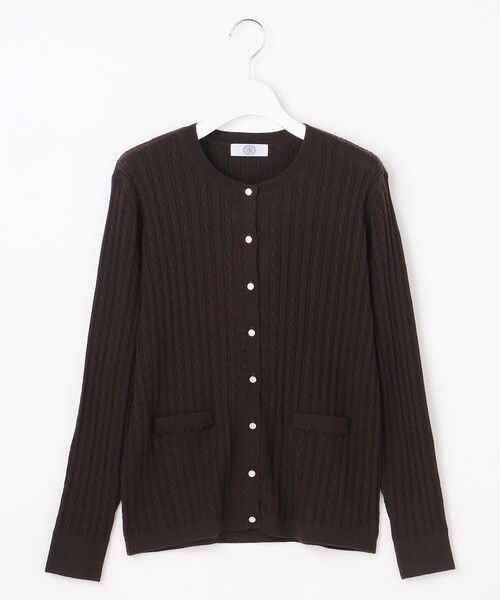 J.PRESS(ジェイプレス)の「KNIT BASIC クルーネック カーディガン(カーディガン/ボレロ・レディース・ネイビー系/パイングリーン系/ダークブラウン系/ベージュ系/オレンジ系・T15/T13)」の21枚目の写真