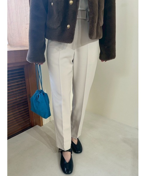 Mila Owen(ミラオーウェン)の「後ろゴムセンタープレステーパードパンツ(その他パンツ・レディース・ボルドー/チェック/ミント/アイボリー/ブラック・0/1/00/2)」の1枚目の写真