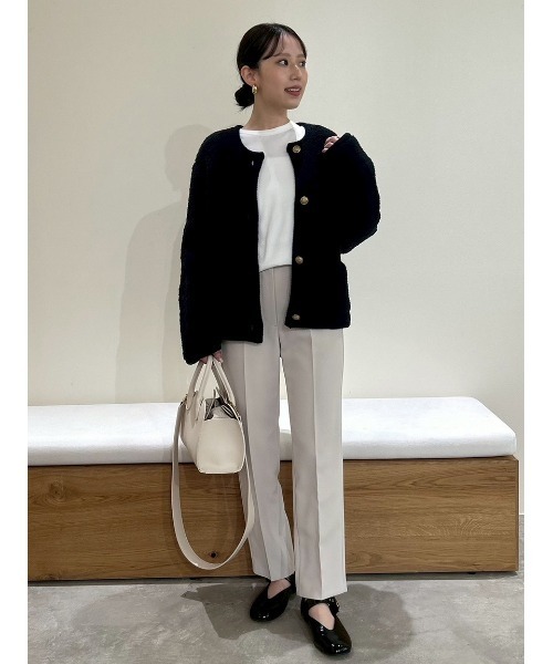 Mila Owen(ミラオーウェン)の「後ろゴムセンタープレステーパードパンツ(その他パンツ・レディース・ボルドー/チェック/ミント/アイボリー/ブラック・0/1/00/2)」の7枚目の写真