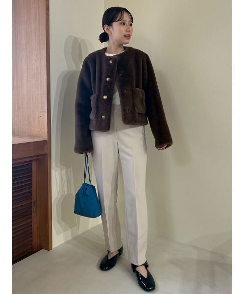 Mila Owen(ミラオーウェン)の「後ろゴムセンタープレステーパードパンツ(その他パンツ・レディース・ボルドー/チェック/ミント/アイボリー/ブラック・0/1/00/2)」の8枚目の写真