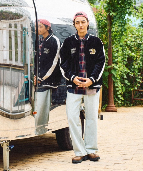 刺繍ベロアスカジャン　原宿スカジャンデプト セール】ベロア刺繍スカジャン（スカジャン）｜niko and