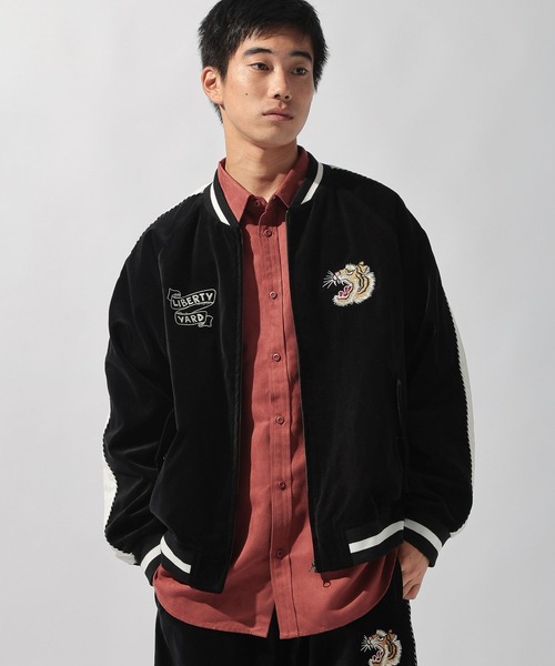 BARCEDOS スカジャン ベロア L 黒 刺繍 BARCEDOS スカジャン ベロア L 黒 刺繍 ブラックベロア