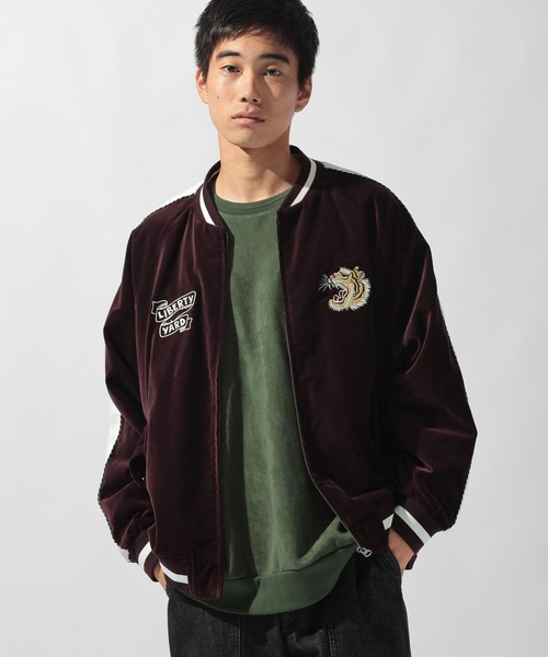 ２面用 beanch スカル 日本限定 スカジャン レーヨン ベロア ベロア刺繍スカジャン（スカジャン）｜niko and（ニコアンド