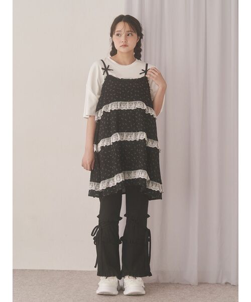 merry jenny(メリージェニー)の「フリルリブフレアパンツ(スウェットパンツ・レディース・グレー/ブラック・FREE)」の21枚目の写真