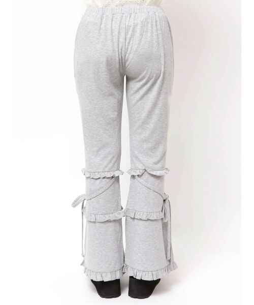 merry jenny(メリージェニー)の「フリルリブフレアパンツ(スウェットパンツ・レディース・グレー/ブラック・FREE)」の13枚目の写真