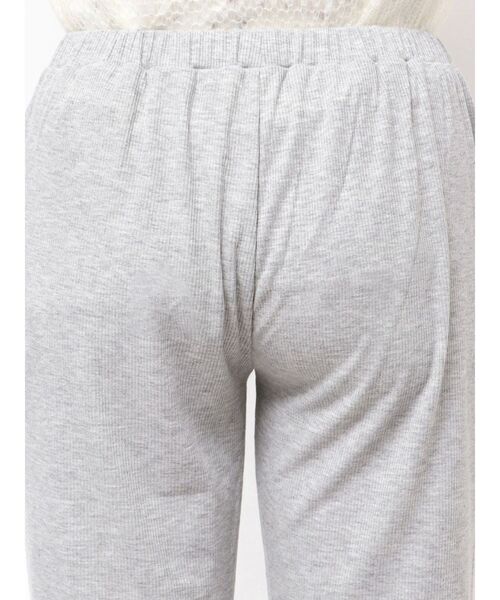 merry jenny(メリージェニー)の「フリルリブフレアパンツ(スウェットパンツ・レディース・グレー/ブラック・FREE)」の14枚目の写真