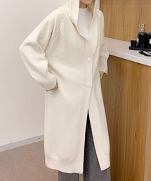 フード付き」に該当するカーディガン/ボレロ（ロング丈）ファッション