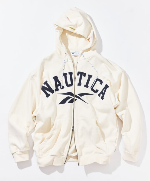 NAUTICA（ノーティカ）の「Reebok×NAUTICA/リーボック×ノーティカ 【Exclusive】ダブルネーム アーチロゴ ヘビーウェイト ジップアップ フーディー（パーカー・メンズ・グレー/ブラック/ネイビー/オフホワイト・LARGE/MEDIUM/SMALL/X-LARGE）」の2枚目の写真