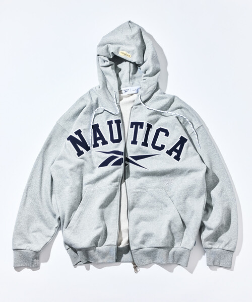 NAUTICA（ノーティカ）の「Reebok×NAUTICA/リーボック×ノーティカ 【Exclusive】ダブルネーム アーチロゴ ヘビーウェイト ジップアップ フーディー（パーカー・メンズ・グレー/ブラック/ネイビー/オフホワイト・LARGE/MEDIUM/SMALL/X-LARGE）」の5枚目の写真