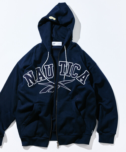 NAUTICA（ノーティカ）の「Reebok×NAUTICA/リーボック×ノーティカ 【Exclusive】ダブルネーム アーチロゴ ヘビーウェイト ジップアップ フーディー（パーカー・メンズ・グレー/ブラック/ネイビー・LARGE/MEDIUM/SMALL/X-LARGE）」の9枚目の写真