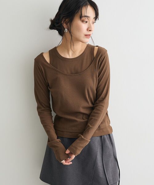 CRAFT STANDARD BOUTIQUE(クラフトスタンダードブティック)の「2点セット/タンクトップ&ロンT(Tシャツ/カットソー・レディース・ブルーグリーン/モカ/チャコールグレー・FREE)」の22枚目の写真