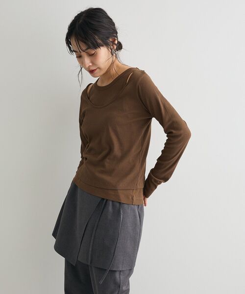 CRAFT STANDARD BOUTIQUE(クラフトスタンダードブティック)の「2点セット/タンクトップ&ロンT(Tシャツ/カットソー・レディース・ブルーグリーン/モカ/チャコールグレー・FREE)」の13枚目の写真
